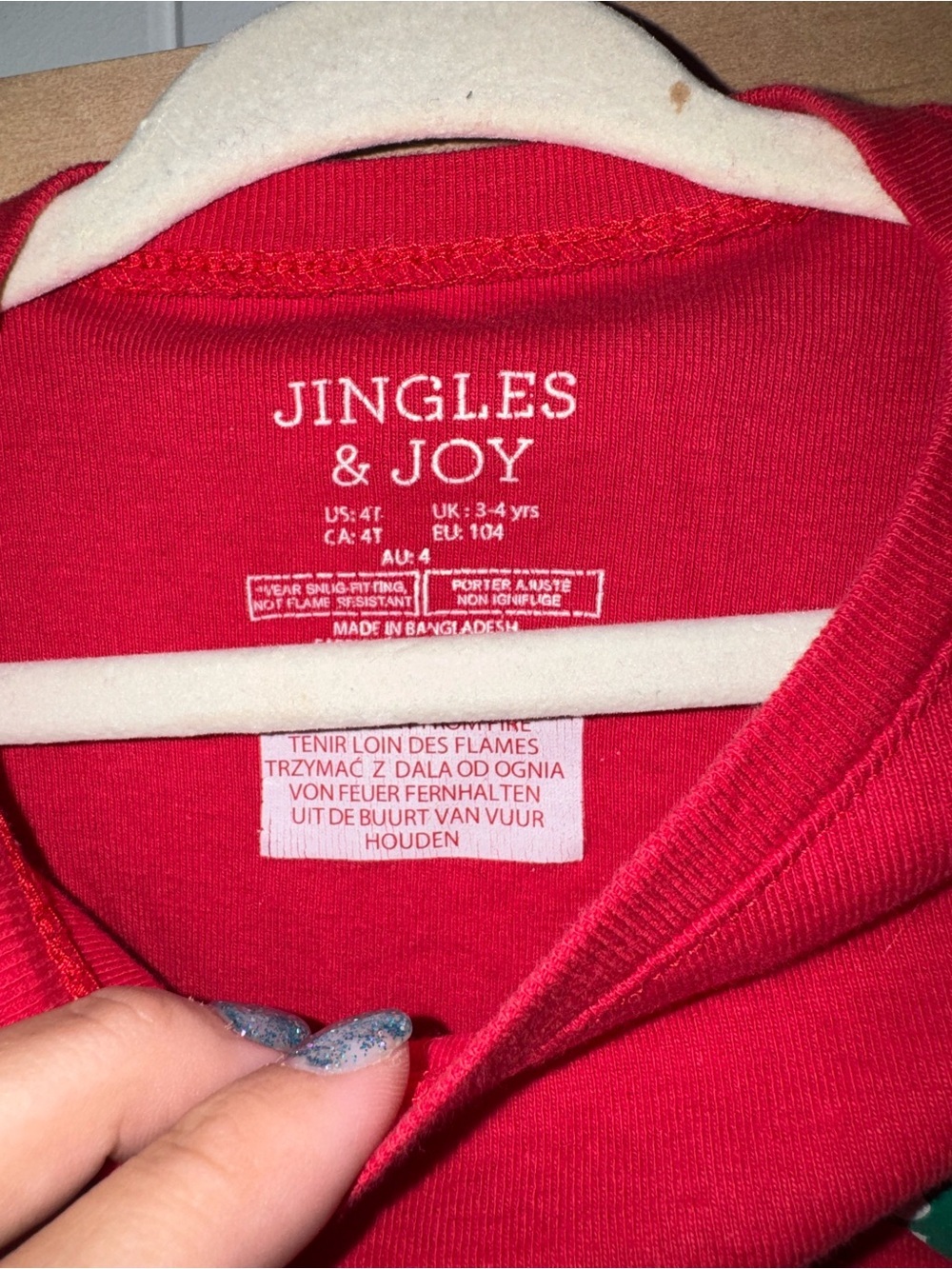 Christmas Crew Red Kids Pajama Set - Picture 3 of 6